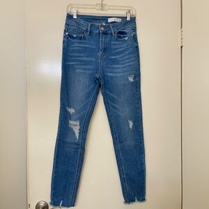 Skinny Fries Blue Distressed Jeans